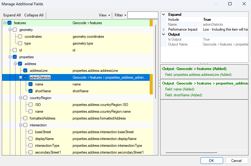 SSIS Azure Maps Source Component - More Fields